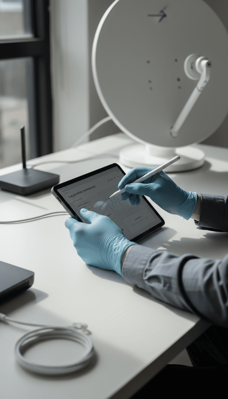AB Technologies technician securely configuring network settings